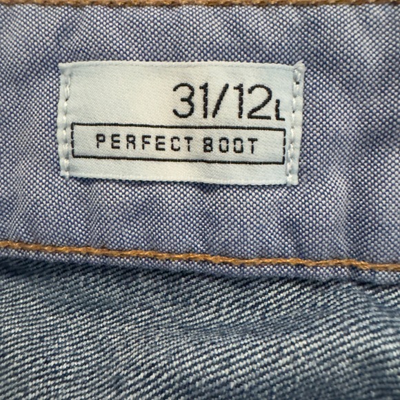 GAP 1969 Women's Size 12 Perfect Boot Jeans Dark Wash Double Button 33" Inseam - Picture 5 of 10